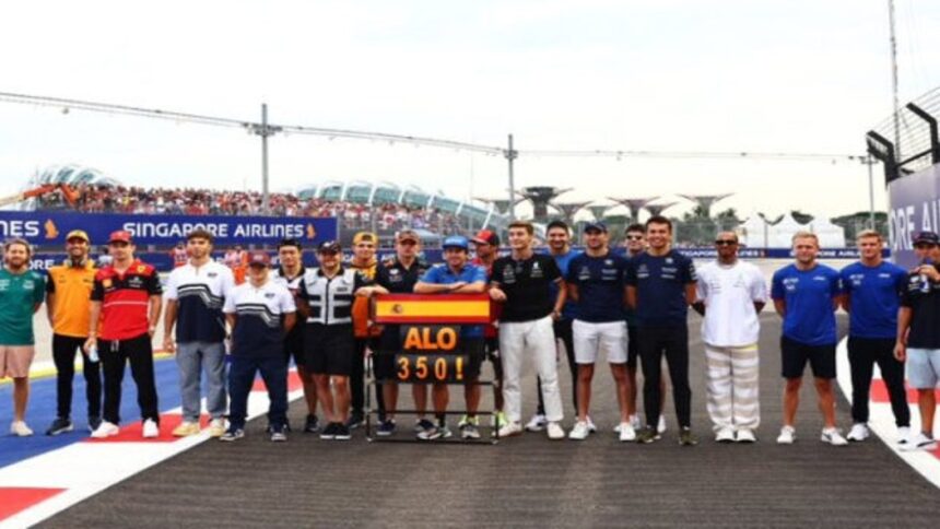 Fernando Alonso batió el récord de carreras disputadas en la F1 durante el GP de Singapur|